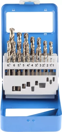 Набор ЗУБР &quot;ЭКСПЕРТ&quot; Свёрла &quot;КОБАЛЬТ&quot; по металлу, быстрорежущая сталь Р6М5К5, в мет. боксе, 1-10мм, 19шт 29626-H19-M купить в Сургуте