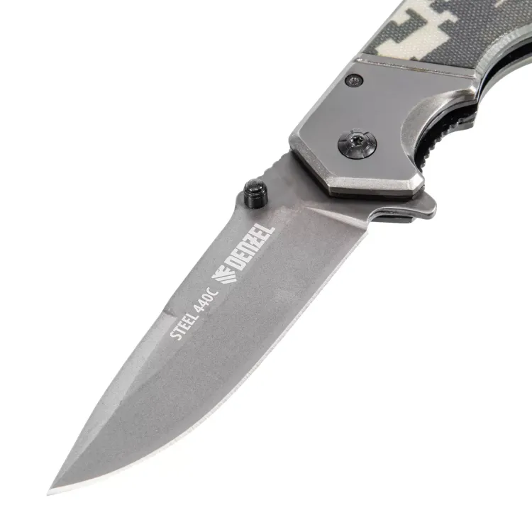 Нож складной Denzel 79209, многоцелевой, системы Liner-Lock, с накладкой G10 на эргономичной рукоятке купить в Сургуте