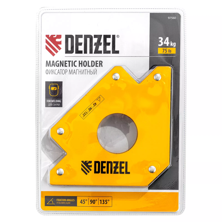 Фиксатор магнитный для сварочных работ усилие 75 LB Denzel 97560 купить в Сургуте