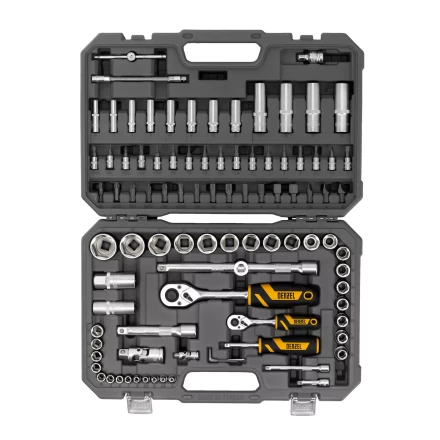Набор инструментов Denzel 15813, 1/2&quot;, 1/4&quot;, CrV, S2, пластиковый кейс, 94 предмета купить в Сургуте