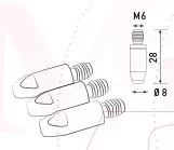 Наконечник к гор п/а M6 d 0,8 мм L28 тело 8 Cu-Cr-Zr Aurora купить в Сургуте