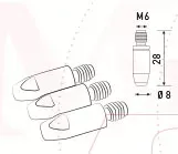 Наконечник к гор п/а M6 d 0,8 мм L28 тело 8 Cu-Cr-Zr Aurora купить в Сургуте