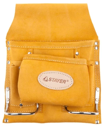 Сумка поясная STAYER PROFESSIONAL для инструментов, кожаная, 8 карманов, 2 скобы 38515 купить в Сургуте