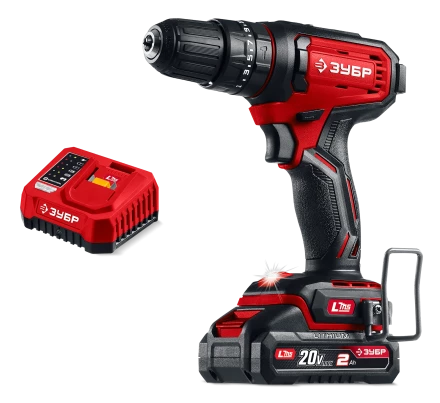 ЗУБР 20 В, 40 Нм, 1 АКБ LMS (2 Ач), ударная дрель-шуруповерт (ДШУ-40-21) купить в Сургуте