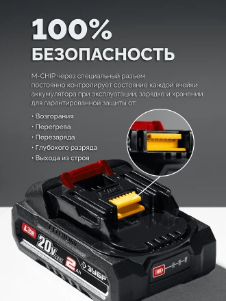 ЗУБР 20 В, 40 Нм, 1 АКБ LMS (2 Ач), ударная дрель-шуруповерт (ДШУ-40-21) купить в Сургуте