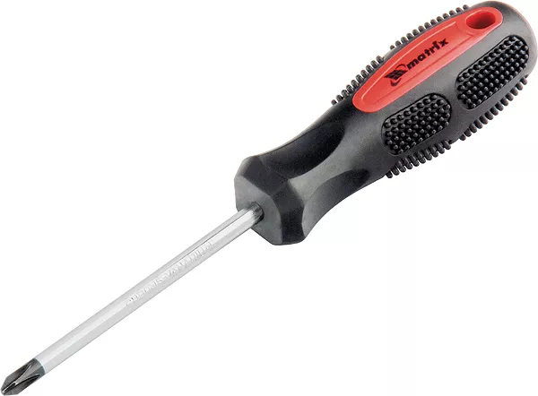 Отвертка Anti-Slip SL4,0 х 100 мм CrV двухкомп. рукоятка MATRIX 12210 купить в Сургуте