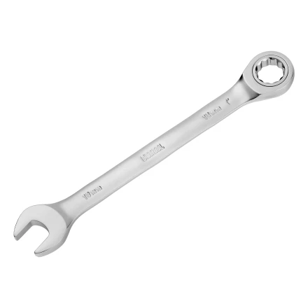Ключ комбинированный трещоточный, 18 мм, CrV, матовый хром// Denzel 14712 купить в Сургуте