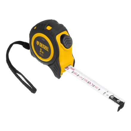 Рулетка Denzel 3м х 16мм, обрезиненный корпус, автоматическая фиксация, 31550 купить в Сургуте