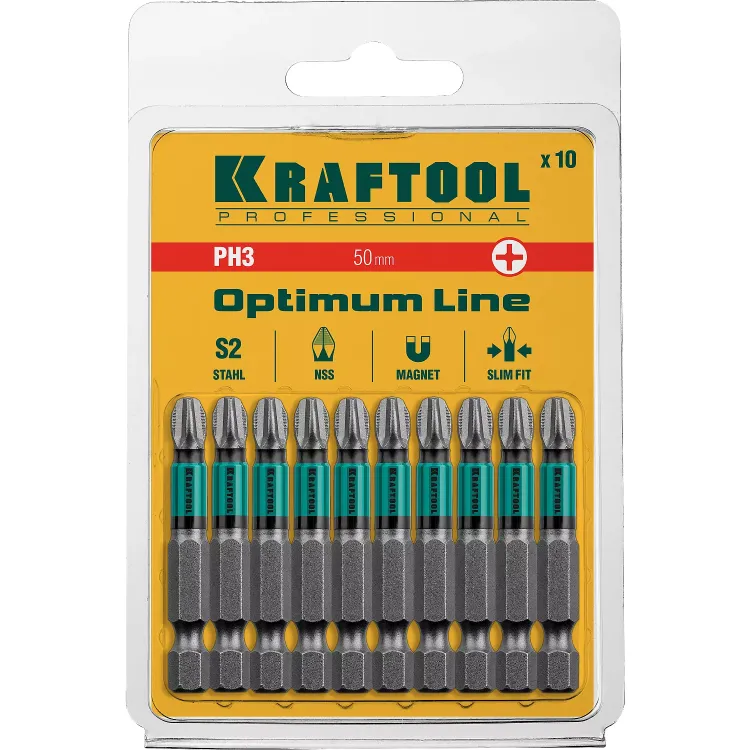 Биты KRAFTOOL OPTIMUM PH 26122-3-50-10 купить в Сургуте