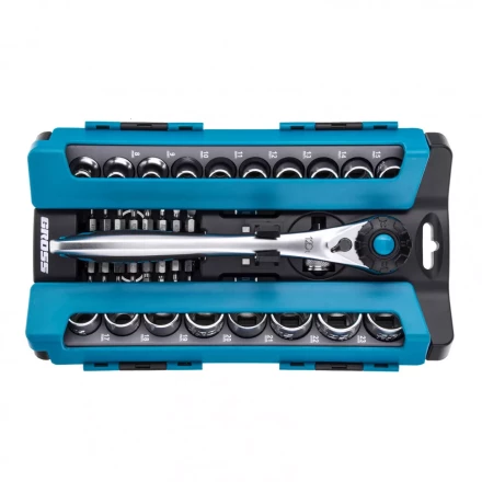 Набор торцевых головок трещотка 120 зубьев 36 предметов 1/2&quot; CrV Gross 14144 купить в Сургуте