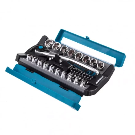 Набор торцевых головок трещотка 120 зубьев 36 предметов 1/2&quot; CrV Gross 14144 купить в Сургуте