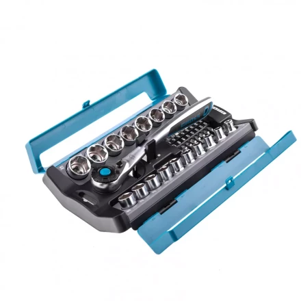 Набор торцевых головок трещотка 120 зубьев 36 предметов 1/2&quot; CrV Gross 14144 купить в Сургуте