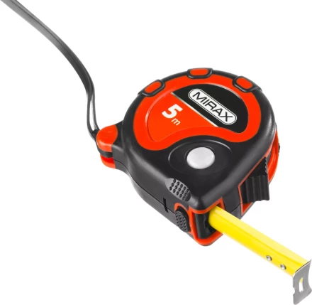 Рулетка MIRAX, 3 стопора, двухкомпонентный пластиковый корпус, 5мх19мм 34013-05-19 купить в Сургуте