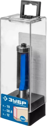 ЗУБР 19 x 50.8 мм, хвостовик 12 мм, фреза кромочная с нижним подшипником, Профессионал (28727-19-50.8-12) купить в Сургуте