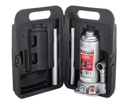 Домкрат гидравлический бутылочный 5 т h подъема 216–413 мм в пластиковом кейсе  MATRIX MASTER 50756 купить в Сургуте