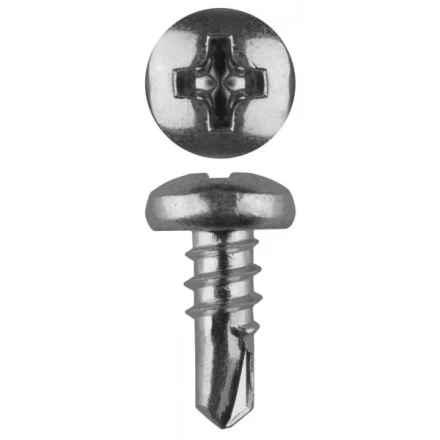 Саморезы ЗУБР со сверлом оцинкованные, для крепления лист. металла до 2мм, полусферич. головка, 3.5x9.5мм, 22шт 4-300176-35-09 купить в Сургуте