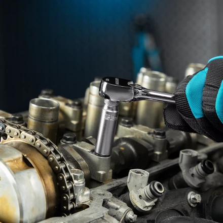 Ключ-трещотка 1/4&quot; Gross 14050, CrV, 120 зубьев, цельнометаллический, хром купить в Сургуте