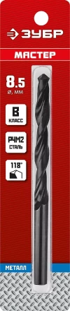 ЗУБР 8.5 х 117 мм, сталь Р4М2, класс В, сверло по металлу (29605-8.5) купить в Сургуте