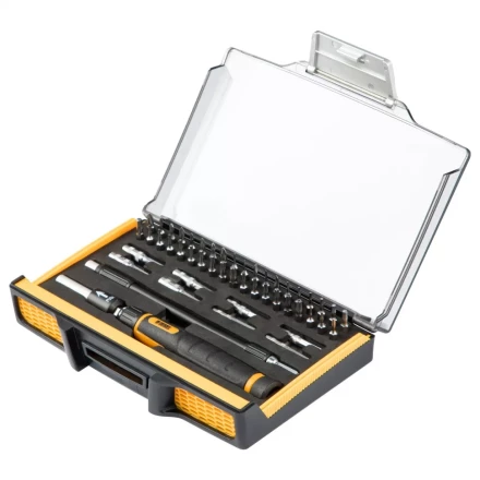 Отвертка с набором бит и торцевых головок для точных работ Denzel 7711599, гибкий привод, 48 шт, CrMo купить в Сургуте