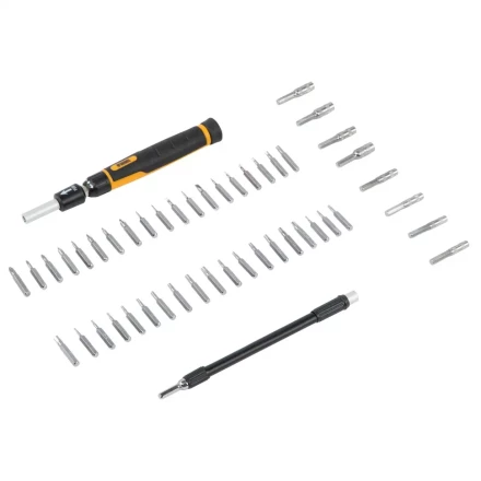 Отвертка с набором бит и торцевых головок для точных работ Denzel 7711599, гибкий привод, 48 шт, CrMo купить в Сургуте