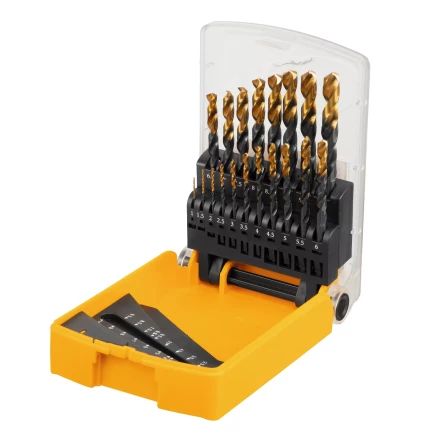 Набор сверл по металлу, 1-10 мм, HSS-Tin, Golden Tip, 19 шт Denzel 72321 купить в Сургуте