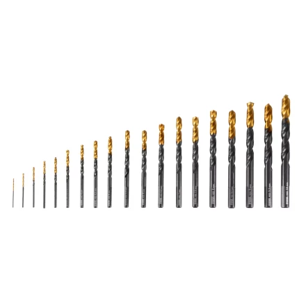 Набор сверл по металлу, 1-10 мм, HSS-Tin, Golden Tip, 19 шт Denzel 72321 купить в Сургуте