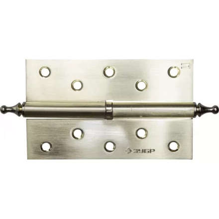 Петля дверная разъемная ЗУБР &quot;ЭКСПЕРТ&quot;, 1 подшипник, цвет мат. латунь (SB), правая, с крепежом, 125х75х2,5мм,2шт 37605-125-3R купить в Сургуте