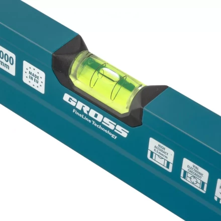 Уровень алюминиевый 1000 мм 2 рукоятки фрезеровка 3 глазка Prazision Gross 34442 купить в Сургуте