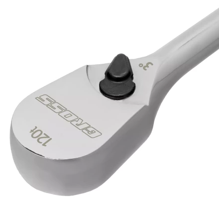 Ключ-трещотка 3/8&quot; Gross 14051, CrV, 120 зубьев, цельнометаллический, хром купить в Сургуте