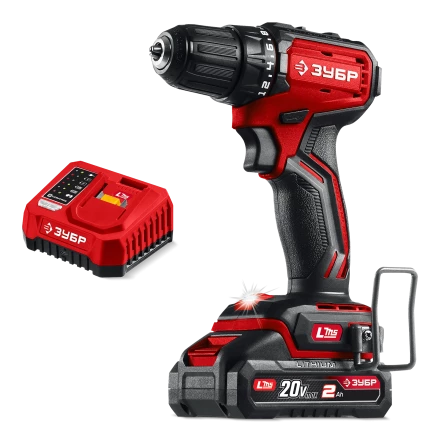 ЗУБР 20 В, 45 Нм, 1 АКБ LMS (2 Ач), бесщеточная дрель-шуруповерт (ДБ-45-21) купить в Сургуте