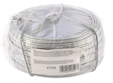 Проволока стальная оцинкованная 1,5 мм длина 50 м Сибртех 47754 купить в Сургуте