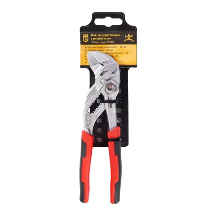 Клещи переставные — гаечный ключ КВТ 180 мм с кнопочной самофиксацией (дублирующая запись) (82148) купить в Сургуте