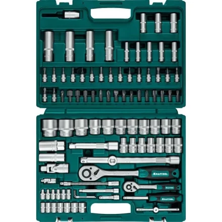 Набор KRAFTOOL &quot;EXPERT QUALITAT&quot;: Торцовые головки, 1/2&quot;, 1/4&quot;, 94 предмета 27883-H95_z03 купить в Сургуте