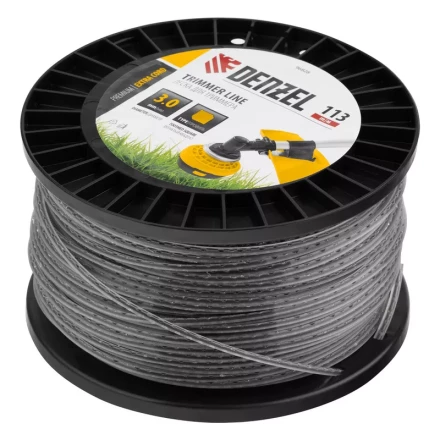 Леска для триммера двухкомпонентная зубчатый квадрат, 3,0мм х 113м, на DIN кат. EXTRA CORD// Denzel 96828 купить в Сургуте