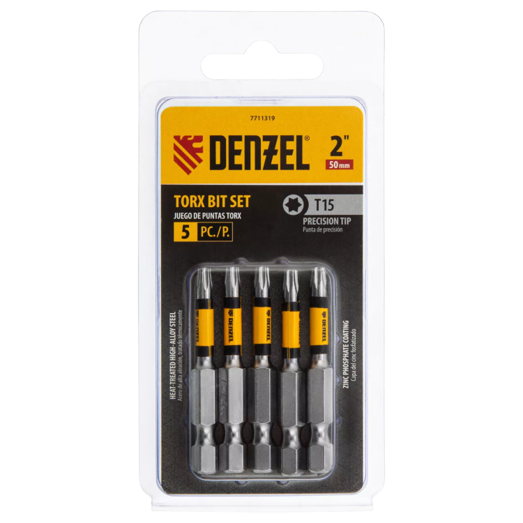 Бита T15x50, 5 шт. Denzel 7711319 купить в Сургуте