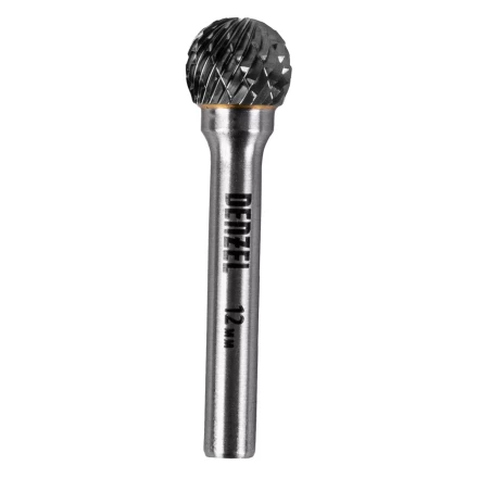 Борфреза по металлу твердосплавная Denzel, шарообразная, тип-D, 12 мм купить в Сургуте