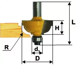 Фреза кром. калевочная ф254х143мм R48мм хв. 8мм 46295