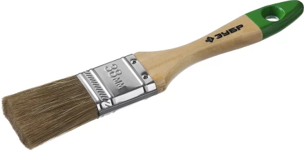 Кисть плоская  ЗУБР &quot;ЛАЗУРЬ-МАСТЕР&quot;, смешанная щетина, деревянная ручка, 38мм 4-01009-038 купить в Сургуте