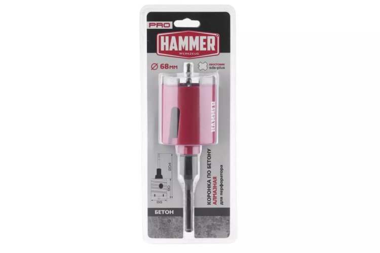 Коронка алмазная HAMMER Ф 68мм (242-503) купить в Сургуте