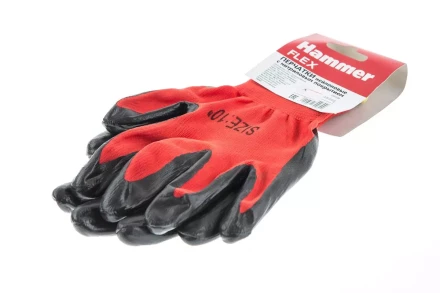 Нейлоновые перчатки с нитриловым покрытием HAMMER 230-030 купить в Сургуте