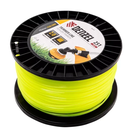 Леска для триммера квадрат, 2,0мм х 251м, на DIN катушке FLEX CORD// Denzel 96291 купить в Сургуте