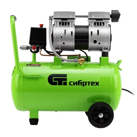 Компрессор безмаслянный малошумный Сибртех МБ 1100/24,1100 Вт, 24 л, 170 л/мин 58006 купить в Сургуте