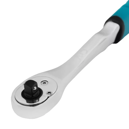 Ключ-трещотка 1/4&quot; Gross 14053, CrV, 90 зубьев, усиленный, хром купить в Сургуте