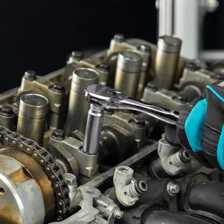 Ключ-трещотка 1/4&quot; Gross 14053, CrV, 90 зубьев, усиленный, хром купить в Сургуте