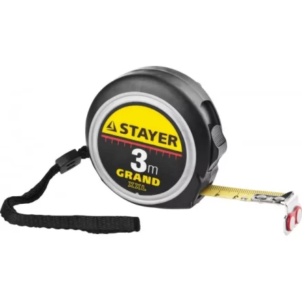 Рулетка STAYER GRAND, корпус с противоскользящим напылением, упрочненное полотно, 3м/16мм 551957 купить в Сургуте