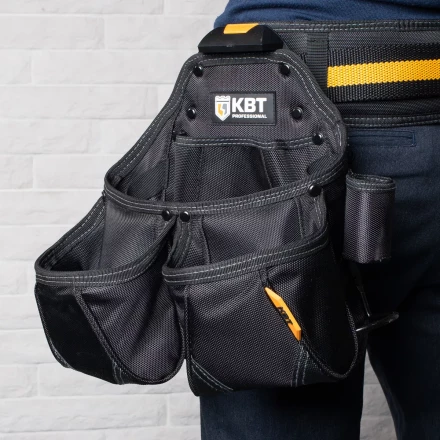 Быстросъемная поясная сумка модульного типа на клипсе с держателями для молотка и рулетки КВТ СМ-02 (83136) купить в Сургуте
