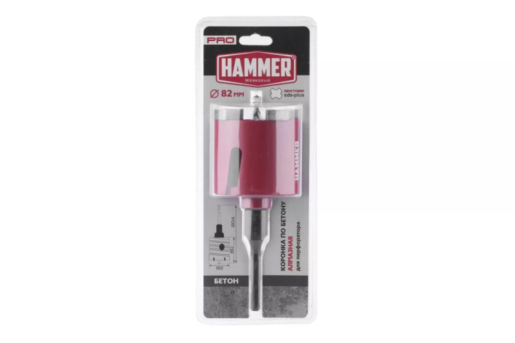 Коронка алмазная HAMMER Ф82мм (242-504) купить в Сургуте