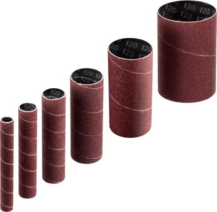 ЗУБР набор 6 шт: 13, 19, 26, 38, 51, 76 мм, высота 115 мм, Р120, втулки шлифовальные для станка СШО-500 МАСТЕР (35649-H6-120) купить в Сургуте