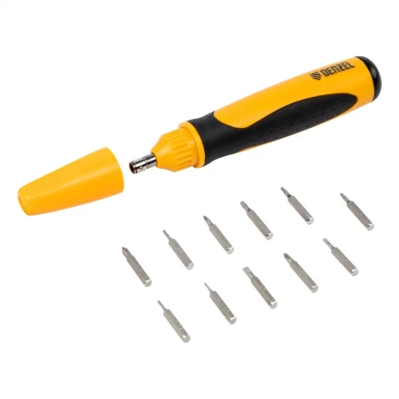 Отвертка реверсивная Denzel 7711609, механизм SmartPush mini 11 шт, CrMo купить в Сургуте