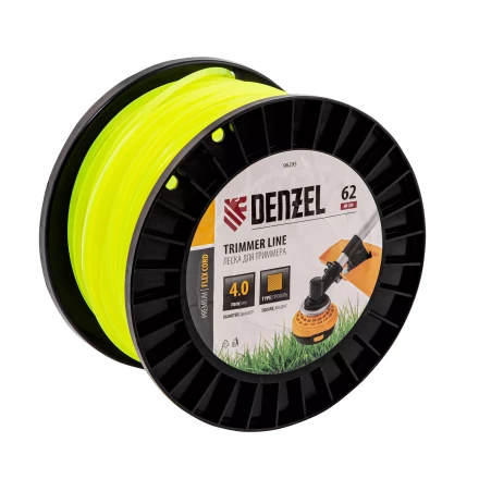 Леска для триммера квадрат, 4,0мм х 62м, на DIN катушке FLEX CORD// Denzel 96295 купить в Сургуте